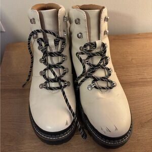 Target Women's Cream Lace-Up Combat Boots